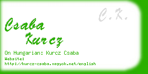 csaba kurcz business card